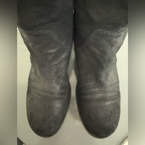 Jimmy Choo Doreen Rugged‎ Suede Knee High Zipper Detail Boots  Black 38.5/8.5 - Picture 7 of 12